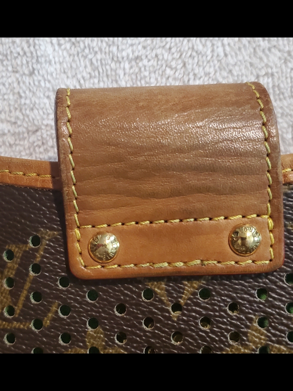 Louis Vuitton Brown & Green Perforated Monogram Shoulder Bag - Picture 5 of 12